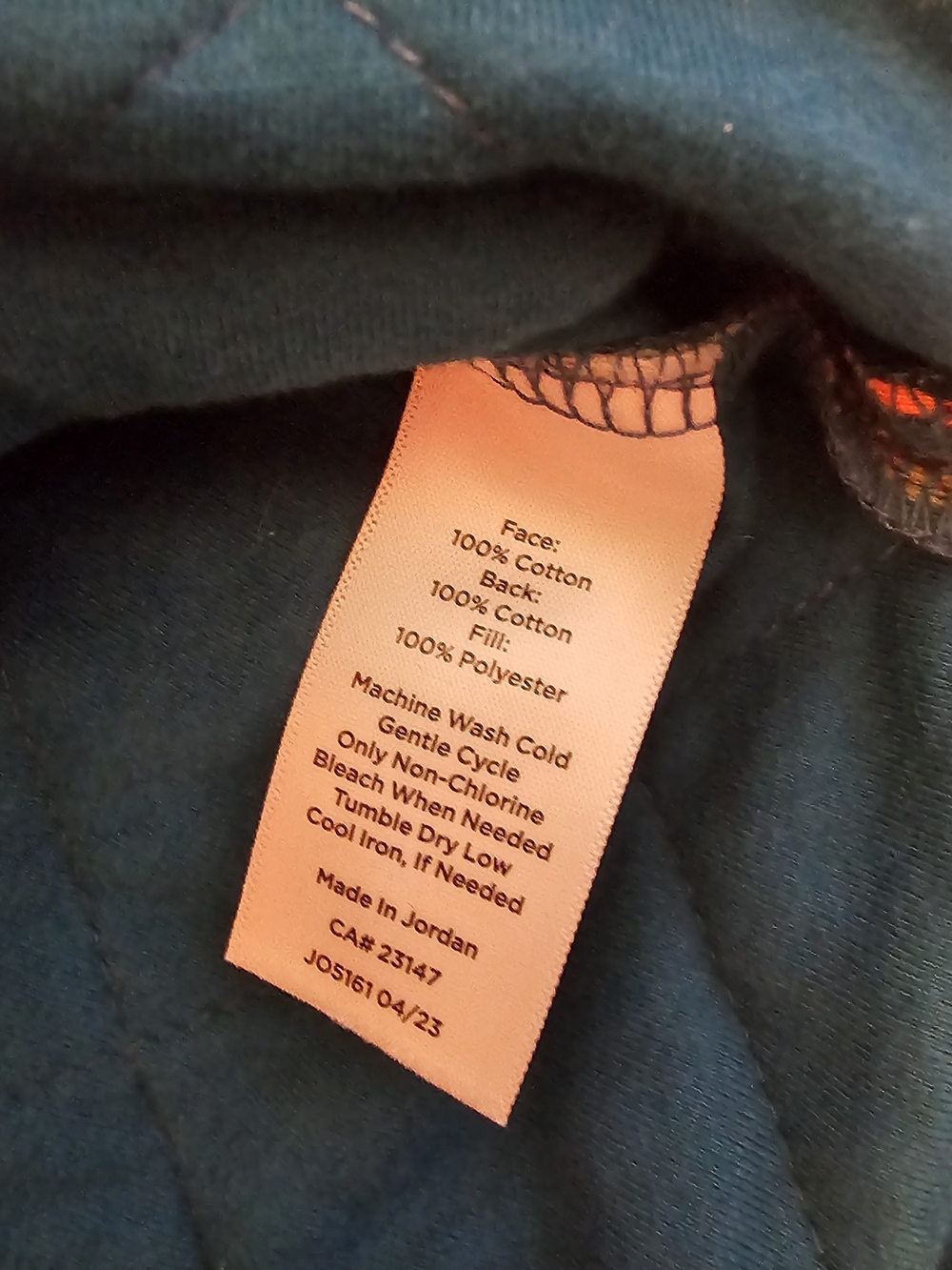 Talbots Quilted Sweatshirt - Woodland Fox & Deer Teal - Picture 5 of 5
